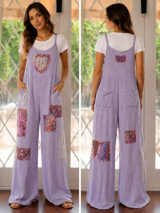 POL Pants - 🌸 POL Lavender Patchwork Jumpsuit – Size L 🌸